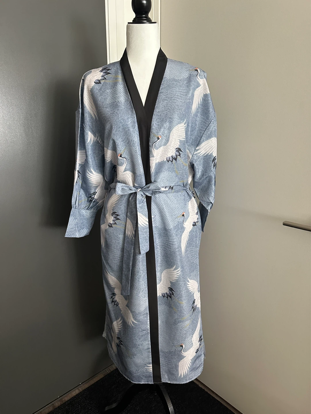 Blue Crane Kimono Robe