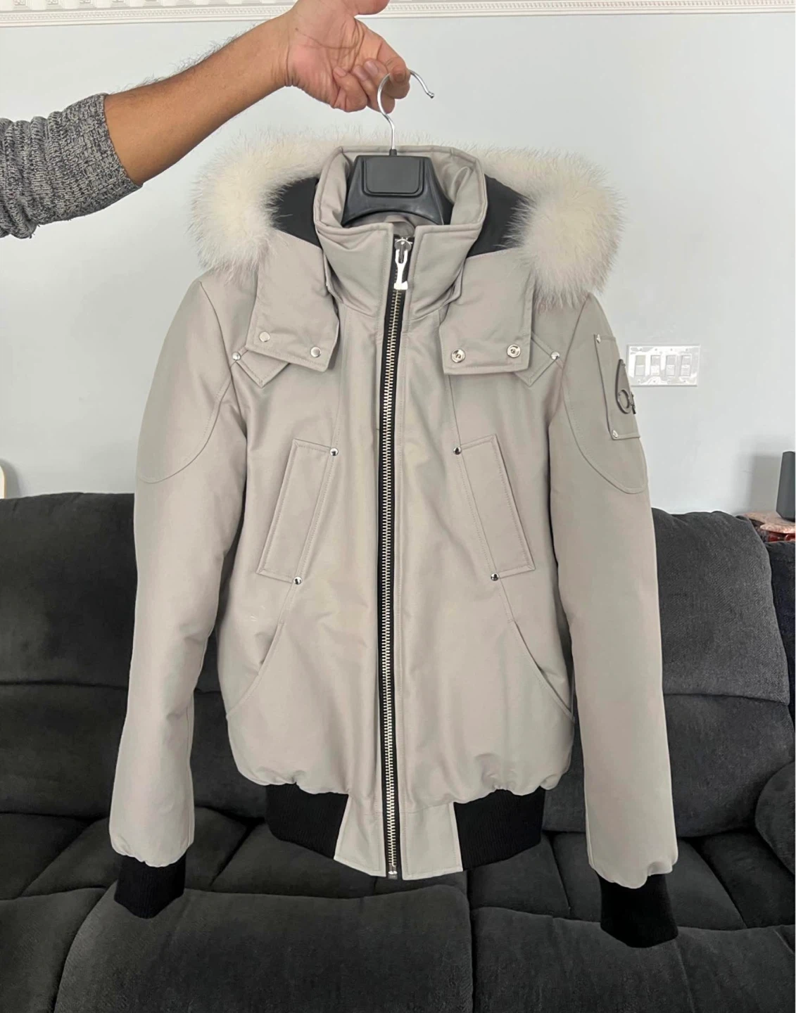 Moose Knuckles Men Bomber Jacket Storm grey