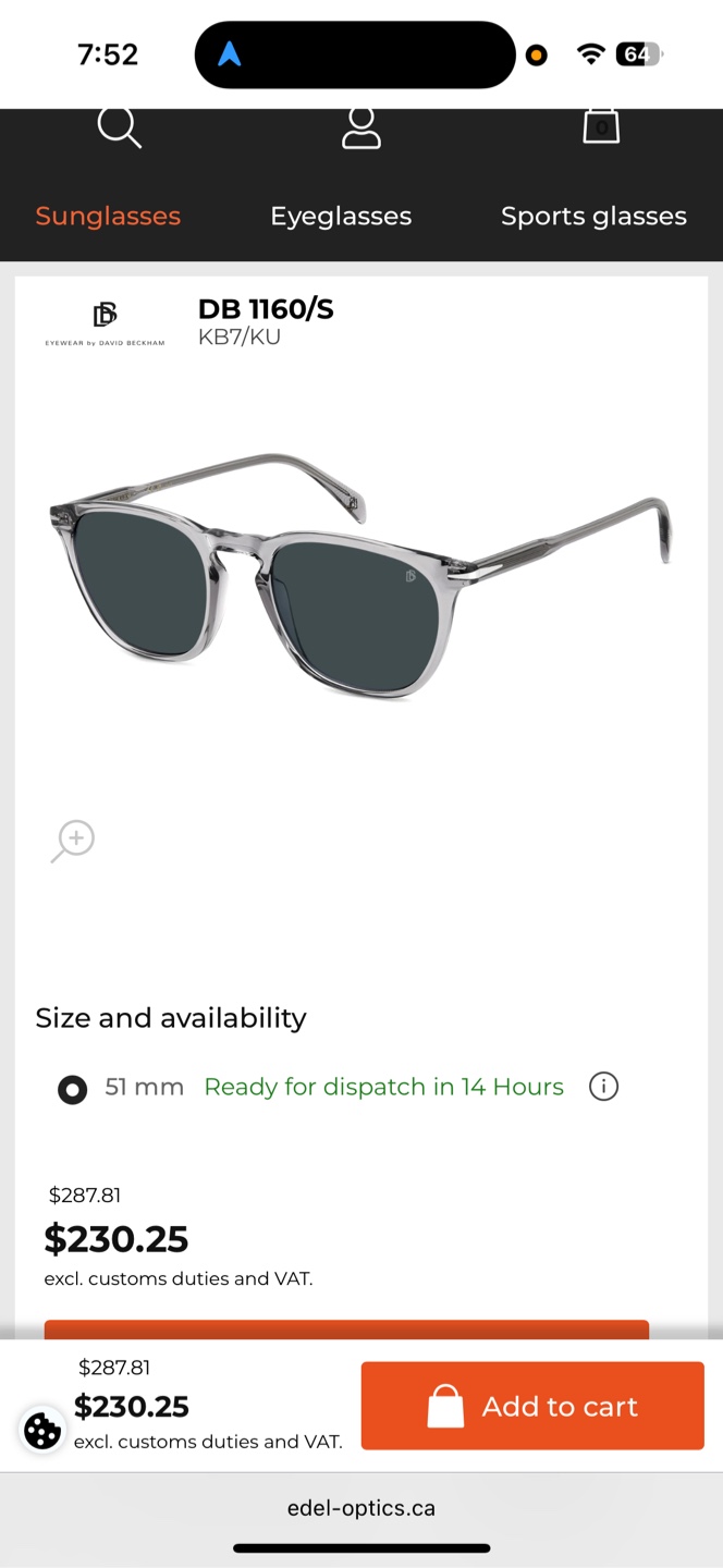 David Beckham DB 1160/S Sunglasses
