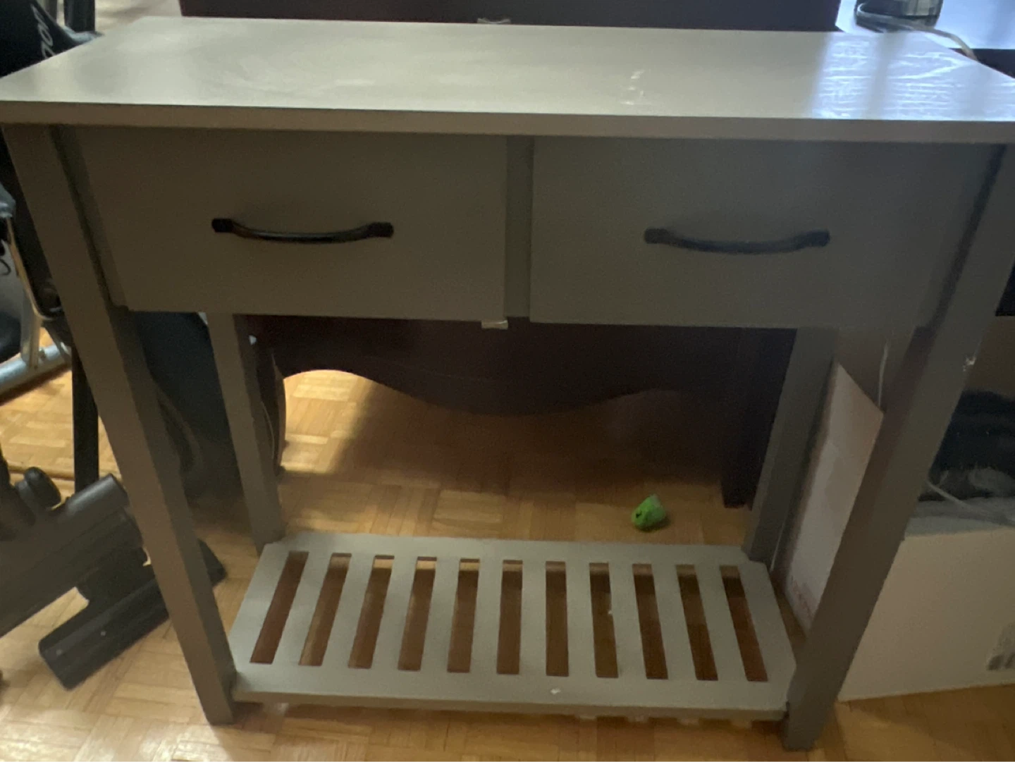 Grey Console Table with 2 Drawers