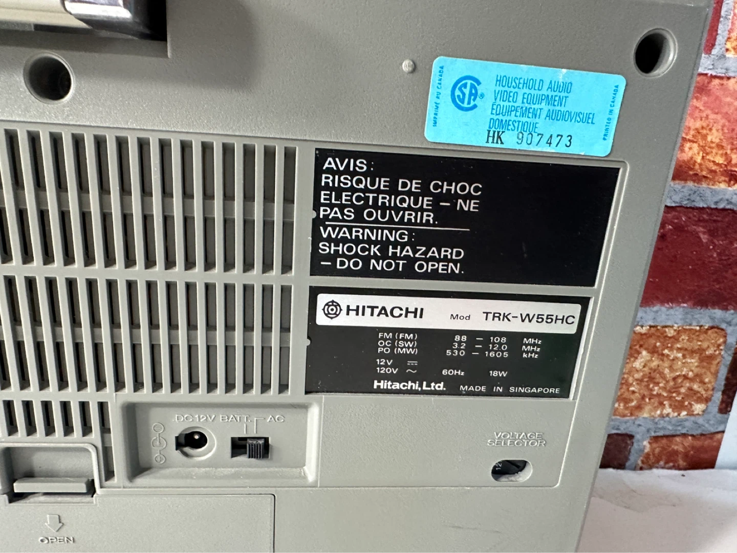 Hitachi TRK-W55HC Stereo Radio Cassette Tape Recorder - photo 5