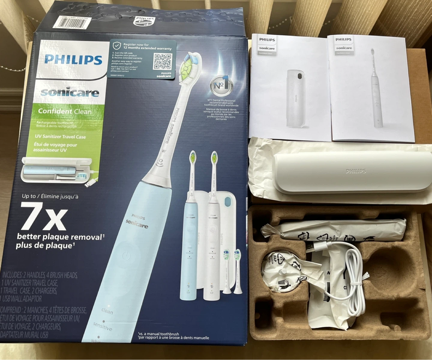 Philips Sonicare Confident Clean Rechargeable Toothbrush Set