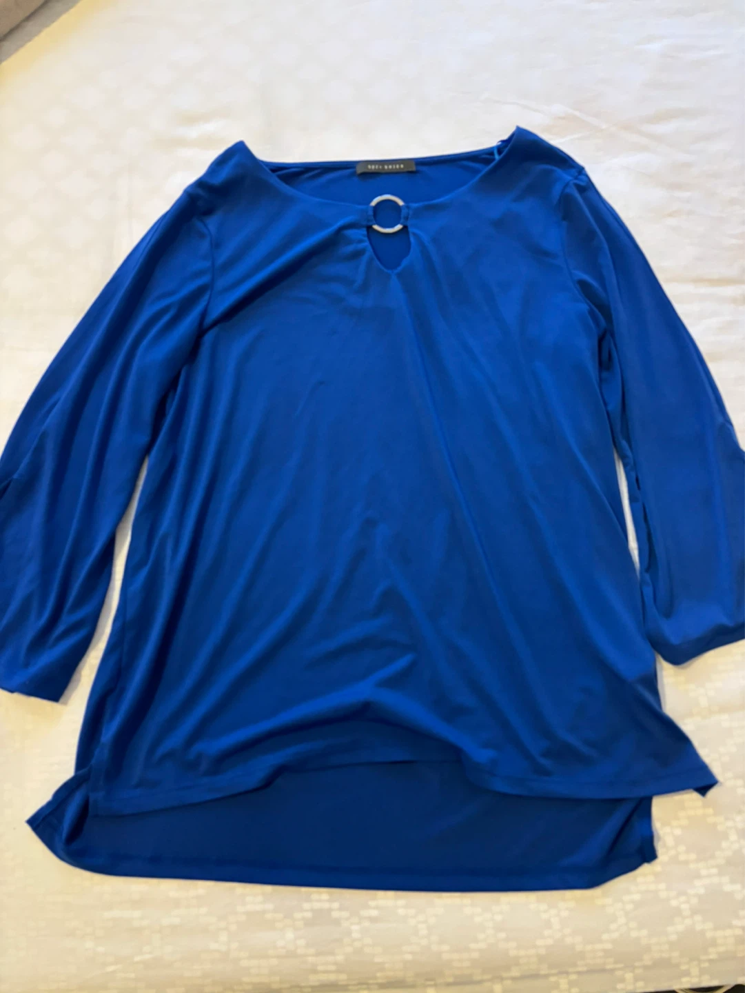 Suzy Shier Blue Long Sleeve Top Size S/P