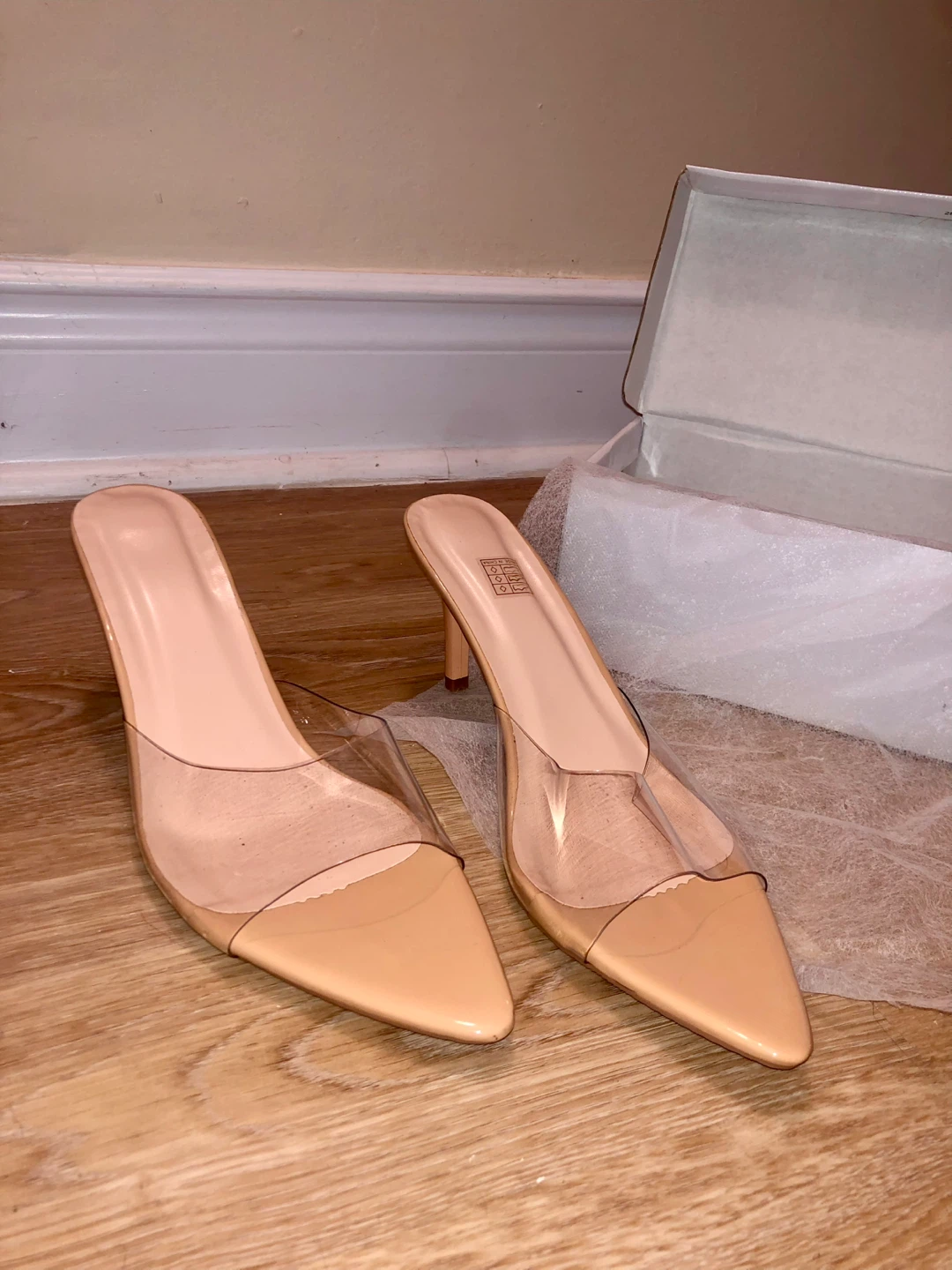 Women's Clear Strap Heels - Nude - photo 2