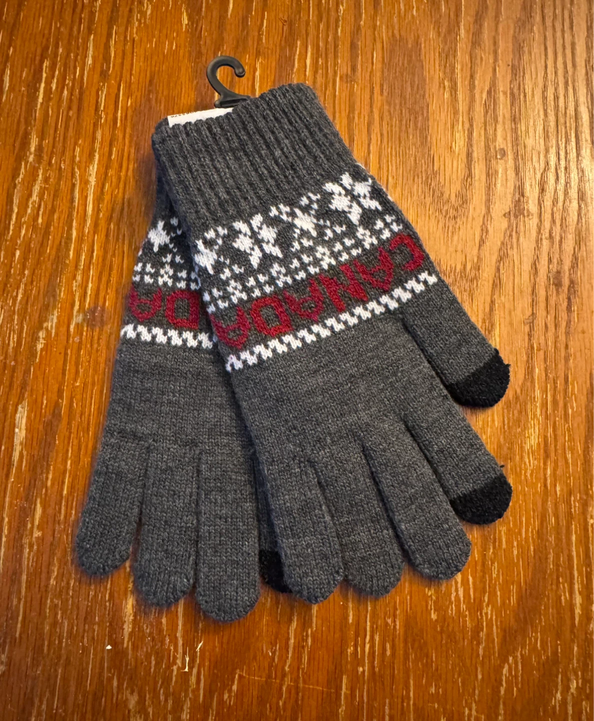 Grey Knit Gloves