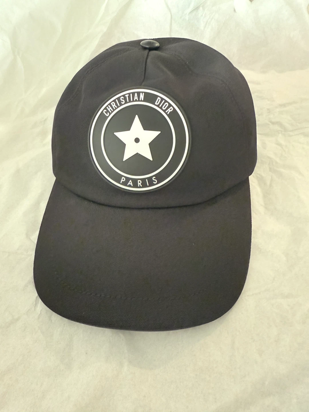 Christian Dior Black Baseball Cap with Star Detail