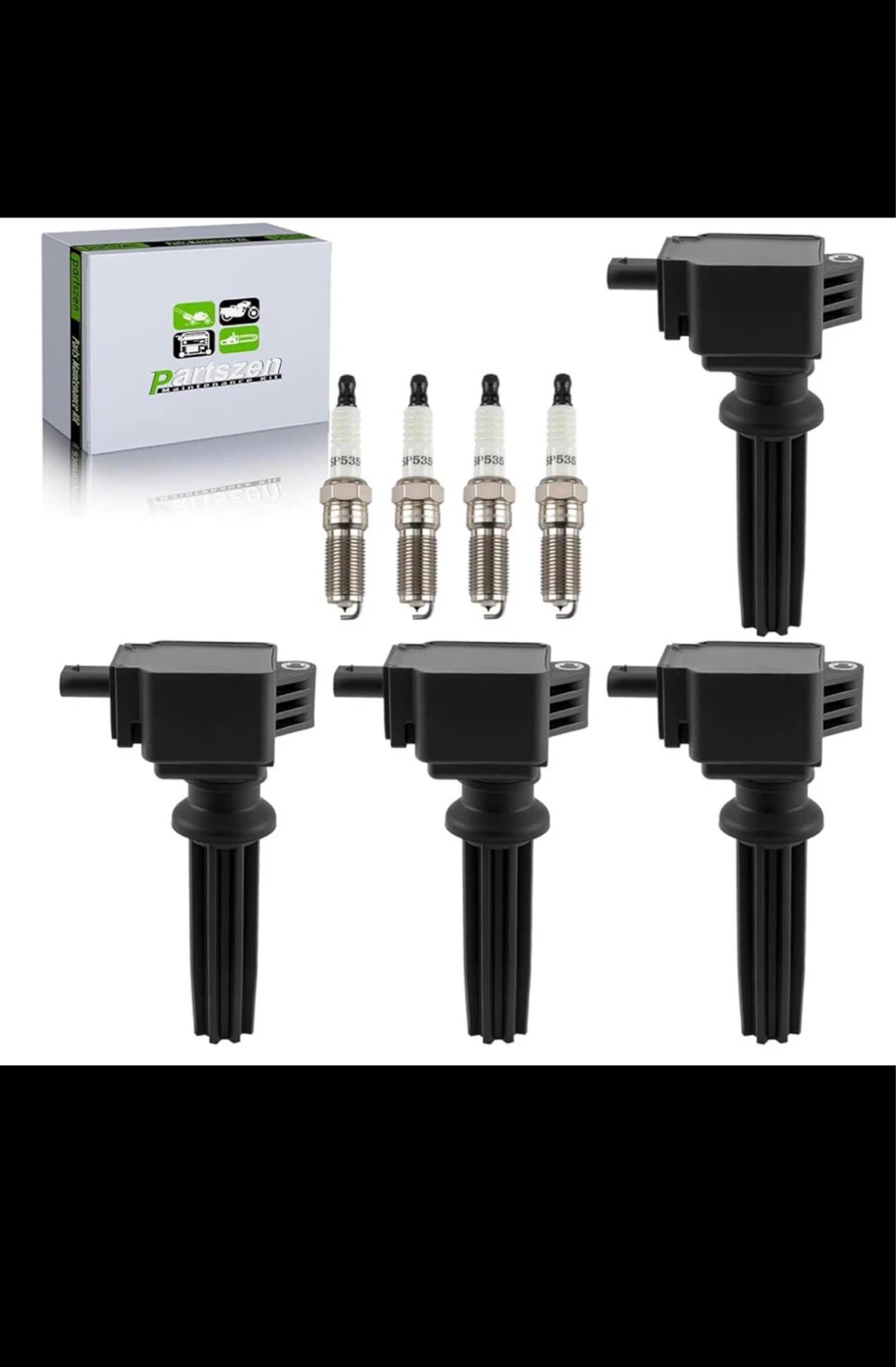 Partszen Ignition Coil and Spark Plug Set