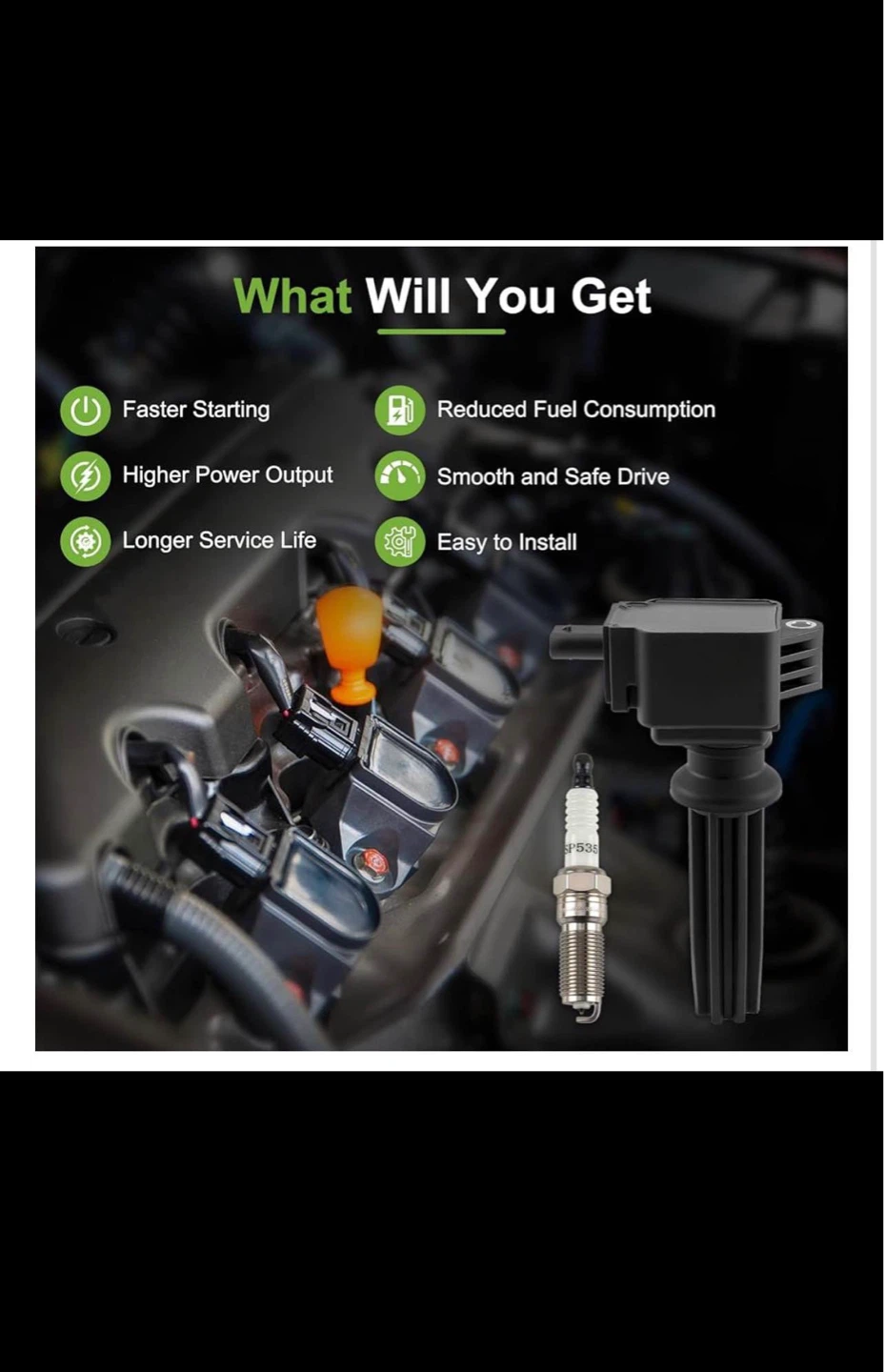 Partszen Ignition Coil and Spark Plug Set - photo 2
