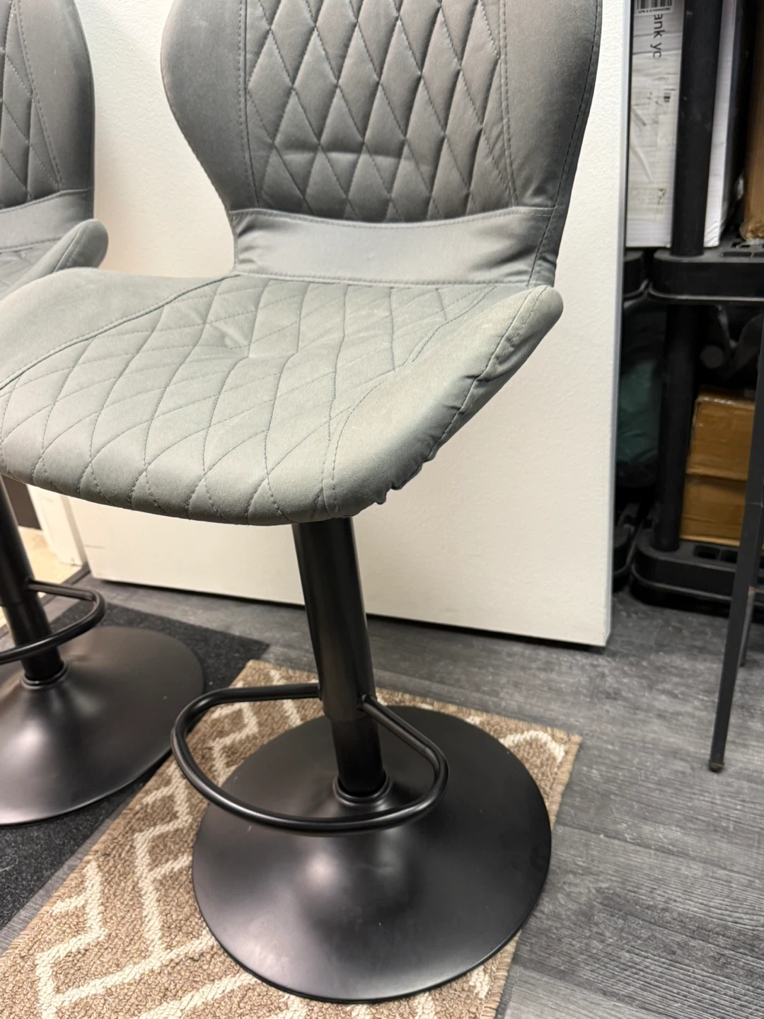 Set of 2 Bar Stools - Dark Grey - photo 4
