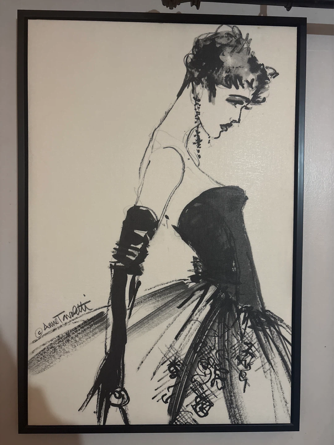 Framed Sketch Print of Woman