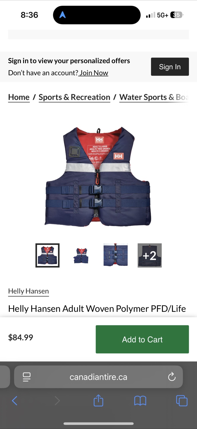 Helly Hansen Adult Large Life Jacket