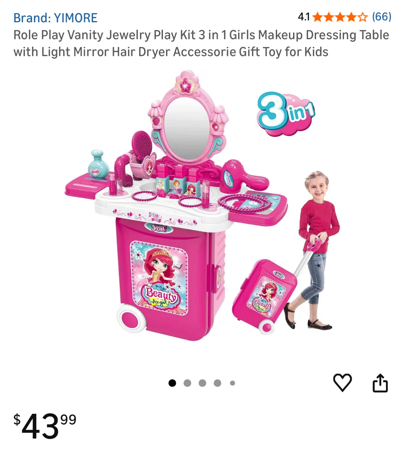 ( girls toys) YIMORE Role Play Vanity Jewelry Play Kit