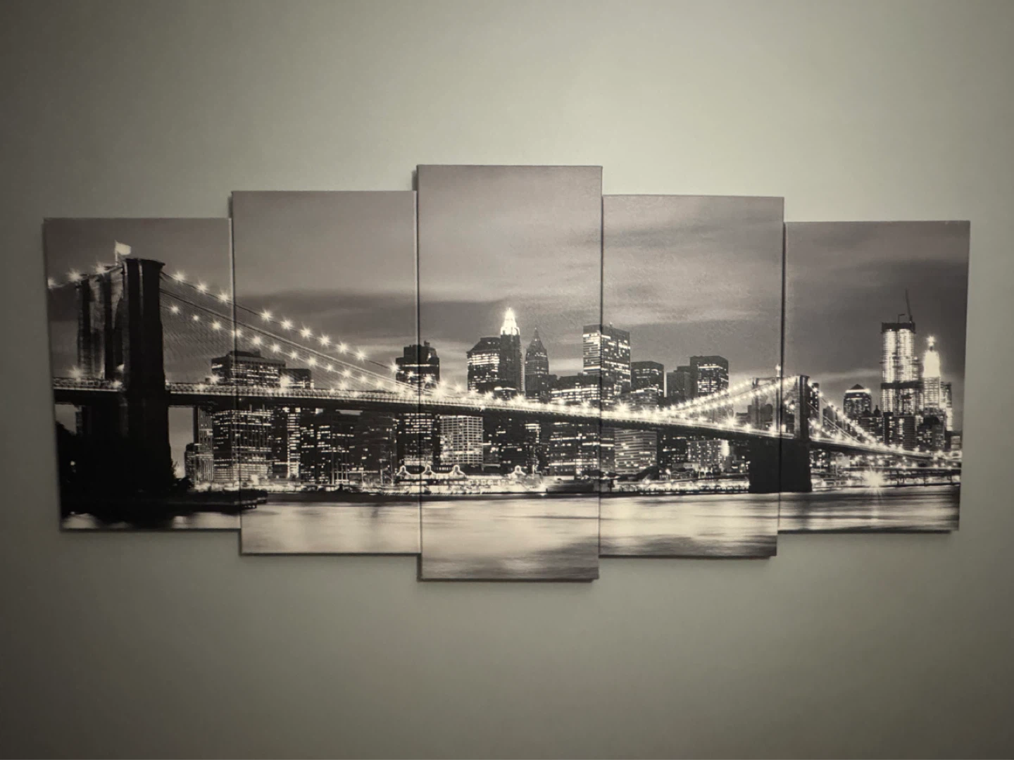 Multi-panel Wall Art Canvas Print - Brooklyn Bridge NYC Skyline
