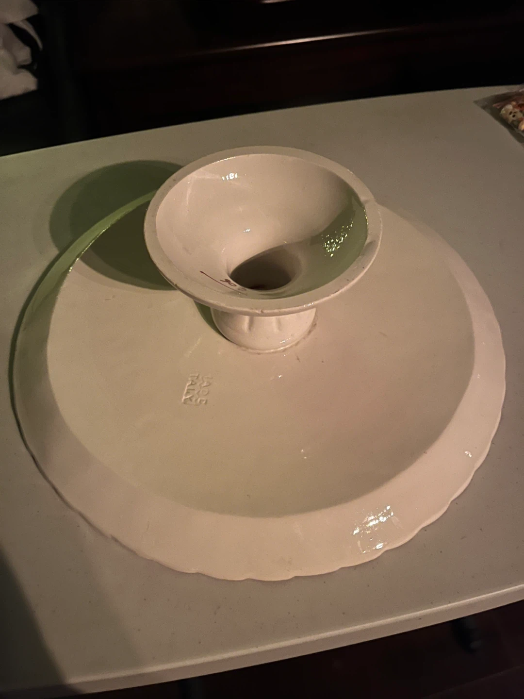Hand-painted Ceramic Cake Stand with Floral Design - photo 2