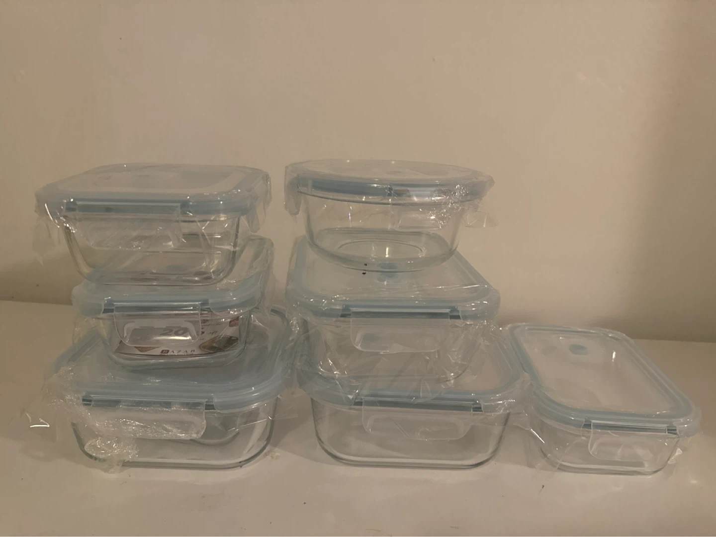 Glass Food Storage Containers with Lids (Set of 7)