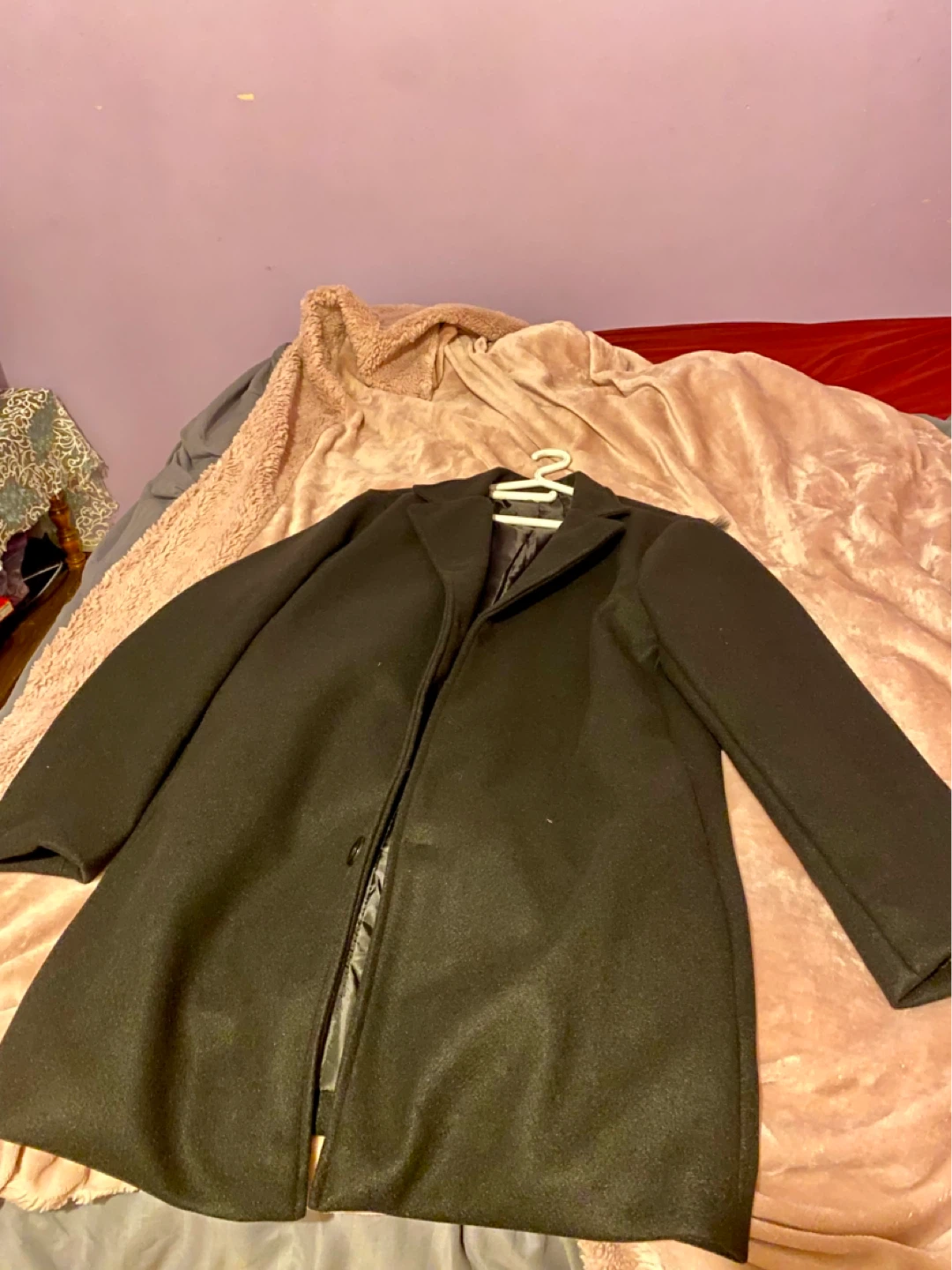 Black Wool Blend Coat
