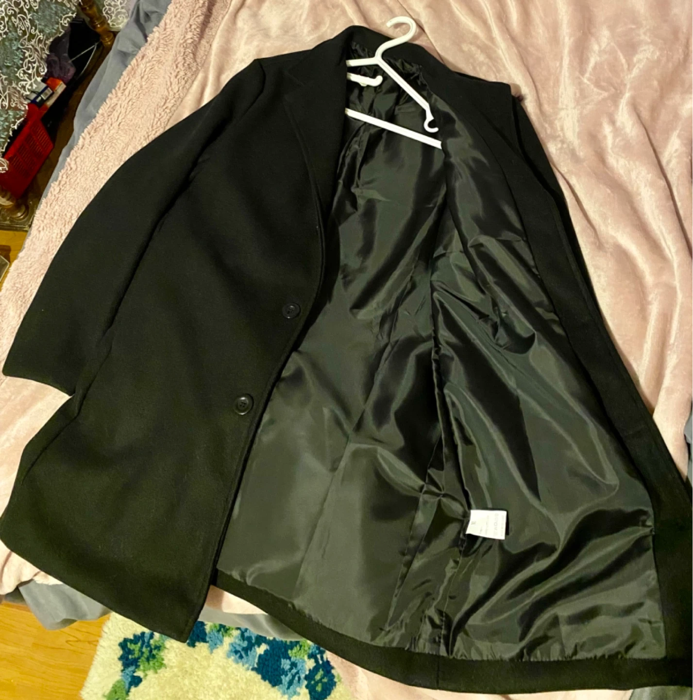Black Wool Blend Coat - photo 3