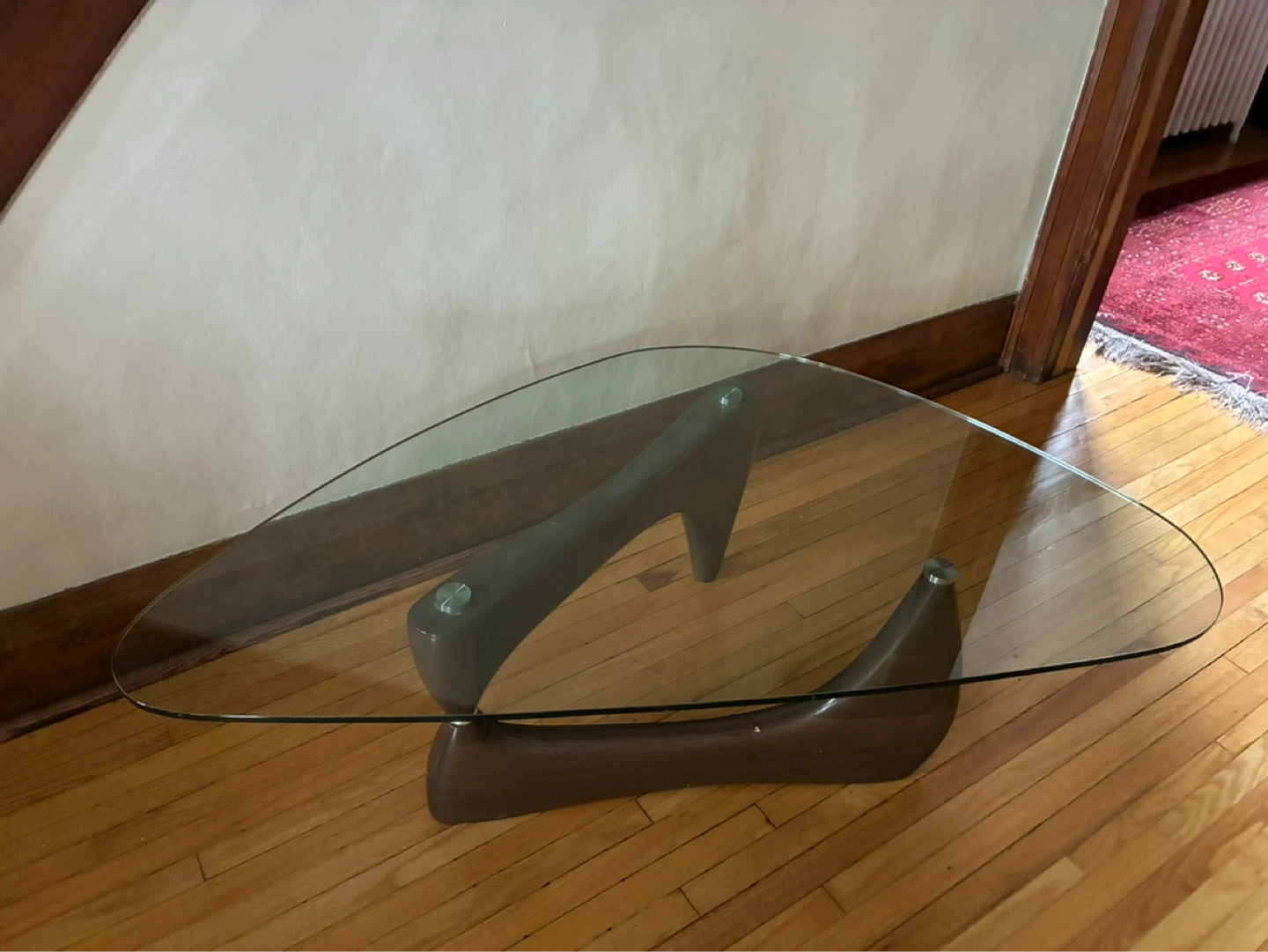 $100 MCM Noguchi Style Glass Coffee Table 48 in x 28 x 15