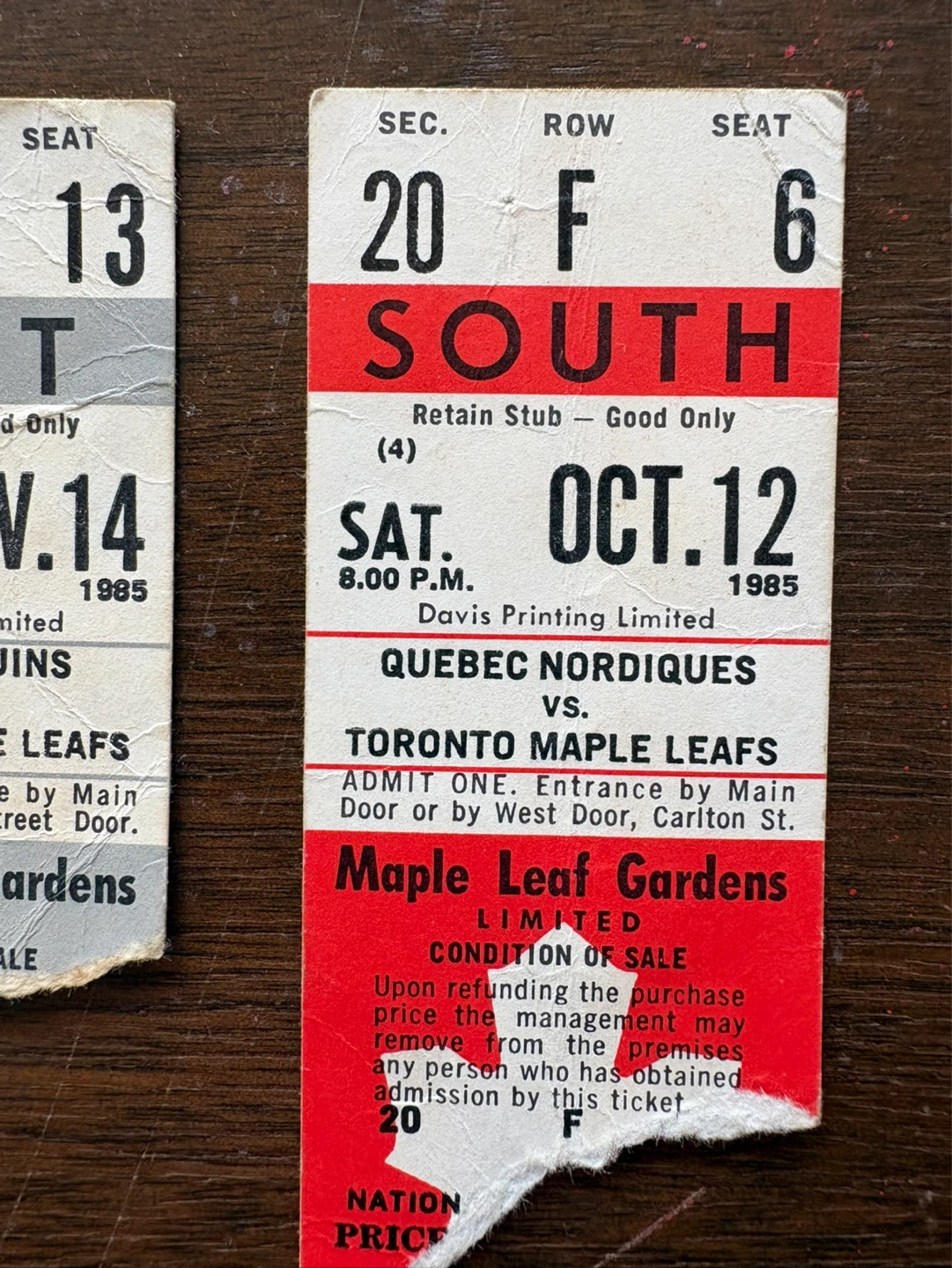 Vintage NHL Hockey Game Tickets - photo 4
