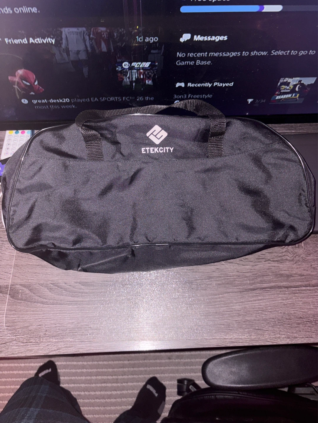 ETEKCITY Black Duffle Bag