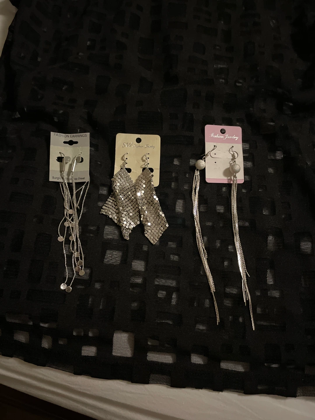 Assorted Silver-Tone Fashion Earrings - 3 Pairs