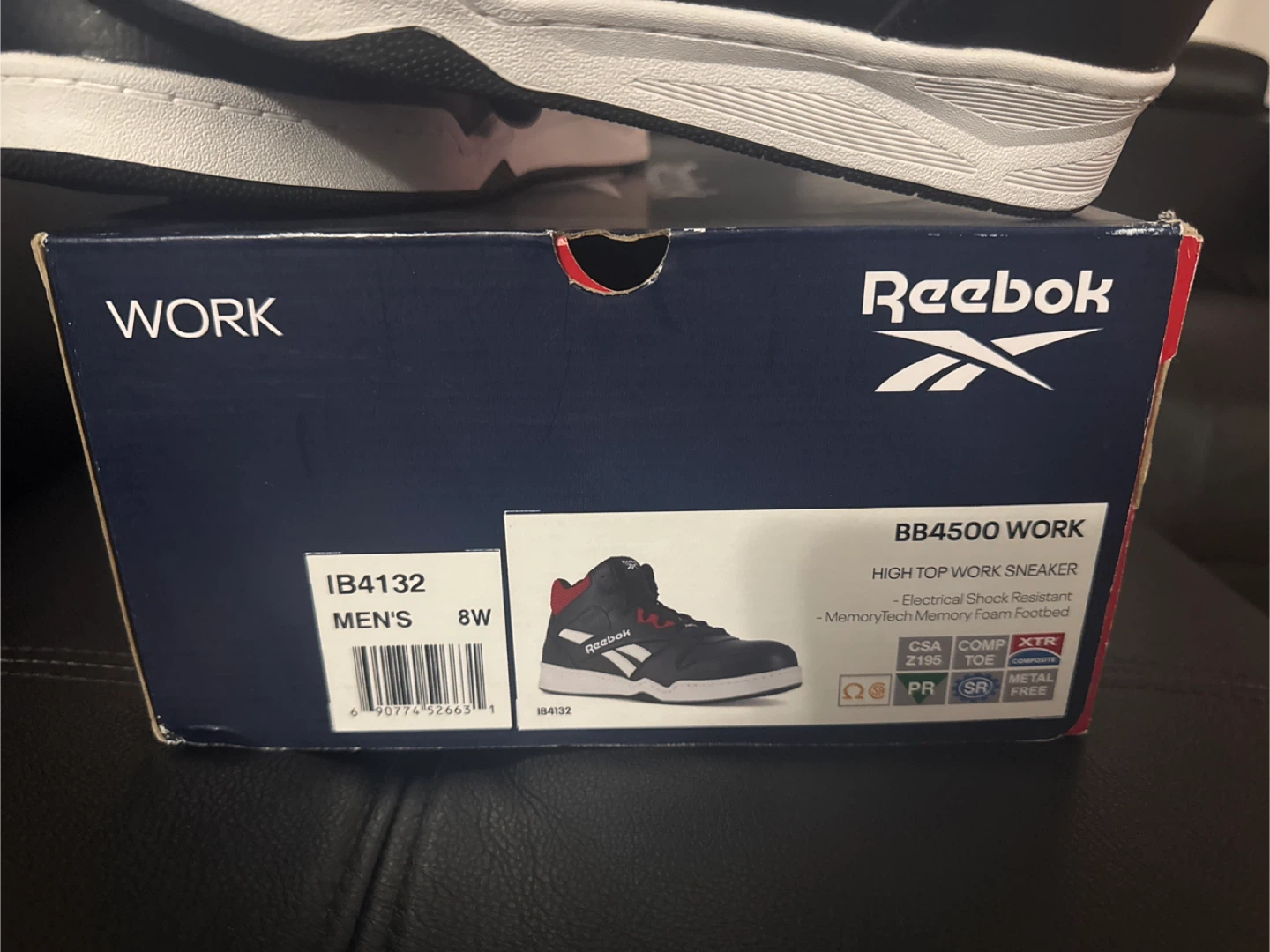 Reebok BB4500 Work High Top Sneakers Men's Size 8W Black/Red - photo 2