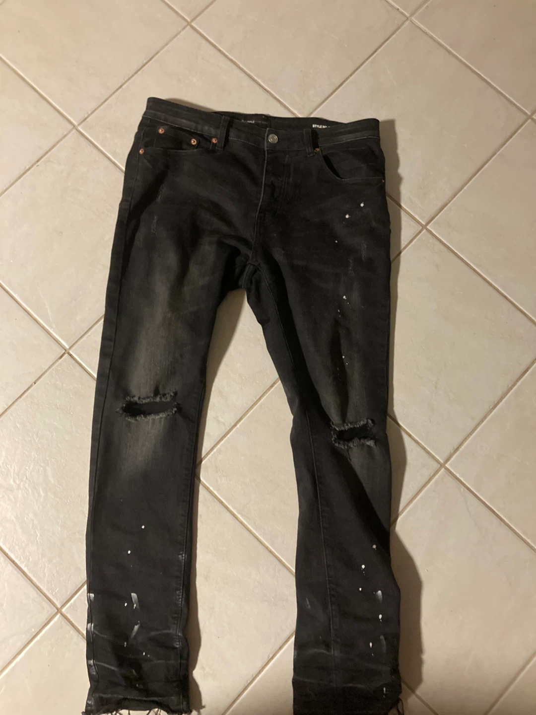 Purple Brand Black Distressed Jeans