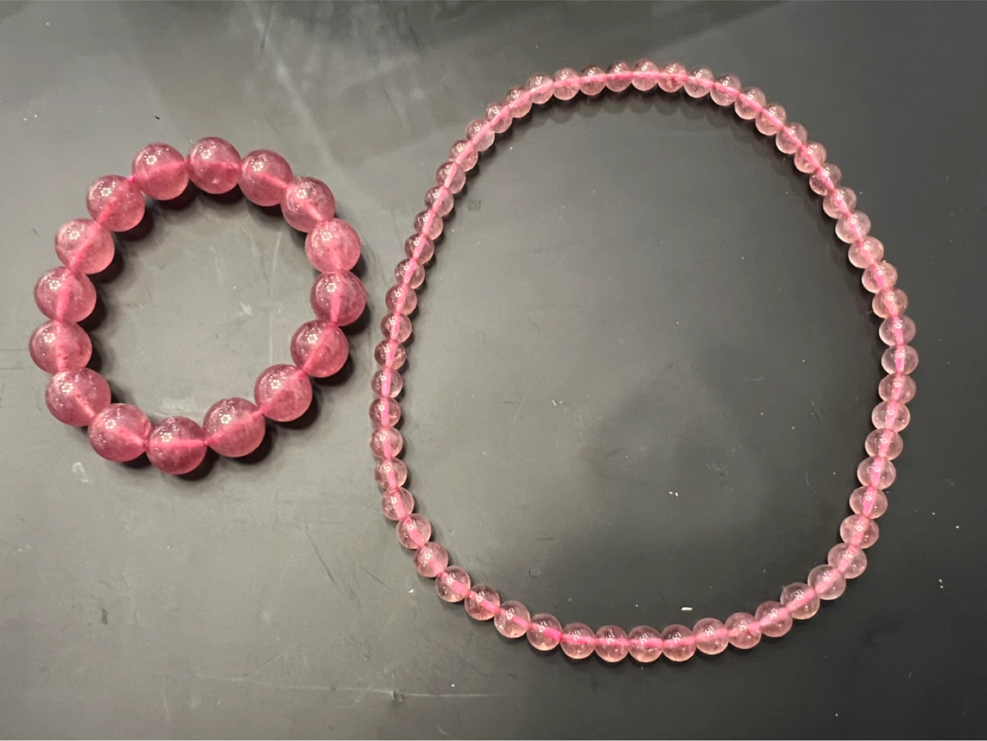 Pink Crystal Beaded Bracelet