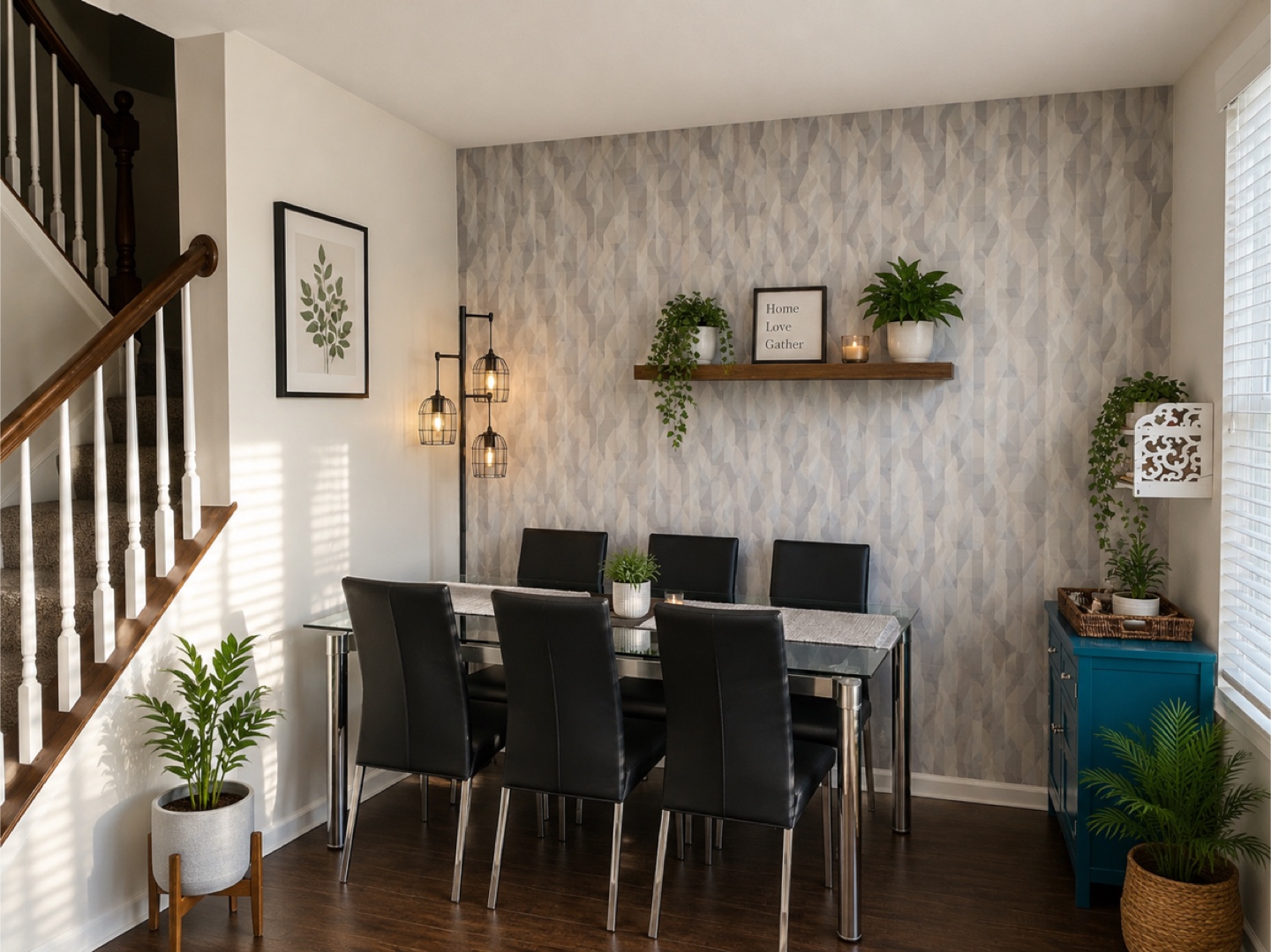 Glass Top extendable Dining Table with 6 reclining Chairs