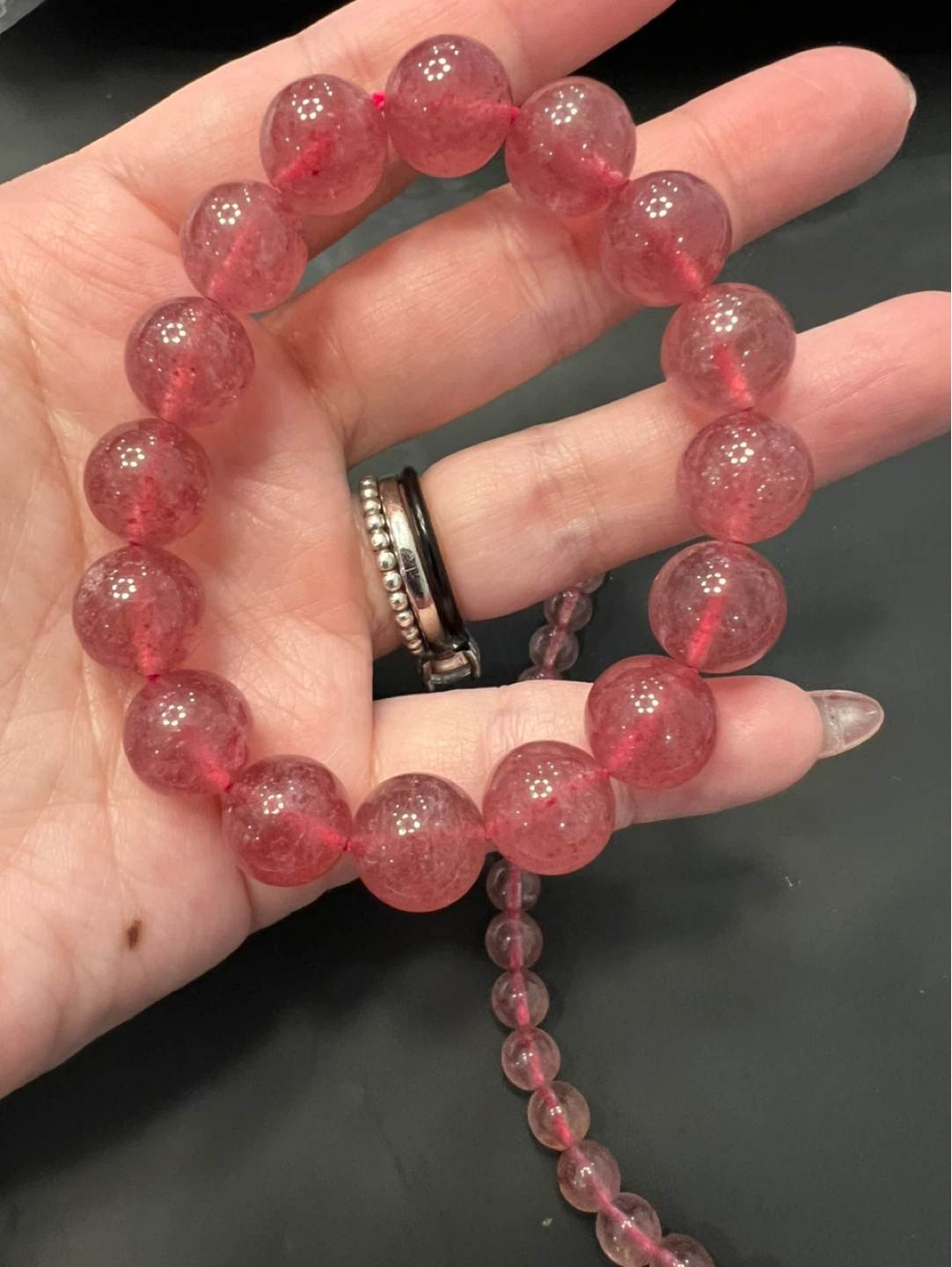 Pink Crystal Beaded Bracelet - photo 2
