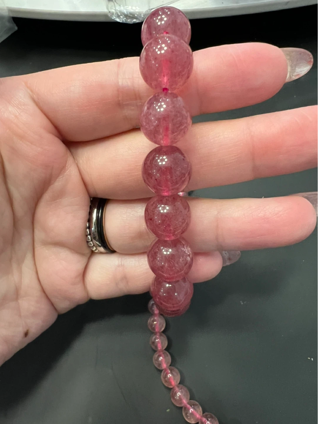 Pink Crystal Beaded Bracelet - photo 3