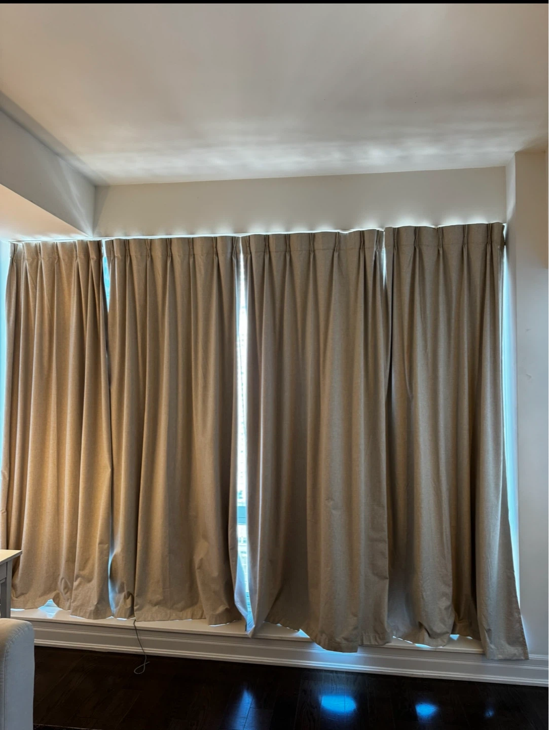 Beige Linen Blackout Curtains - MOVING SALE - photo 2