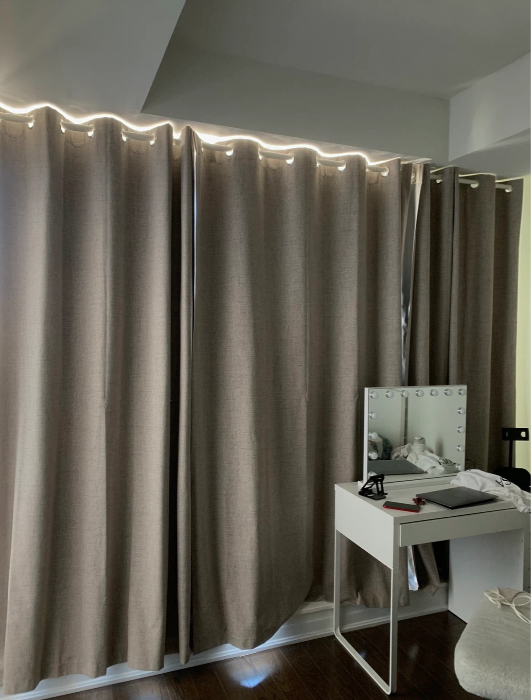 Beige Linen Blackout Curtains - MOVING SALE - photo 3