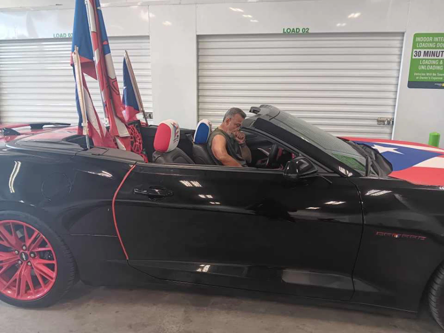 Black Chevrolet Camaro Convertible with Red Stripes - photo 2