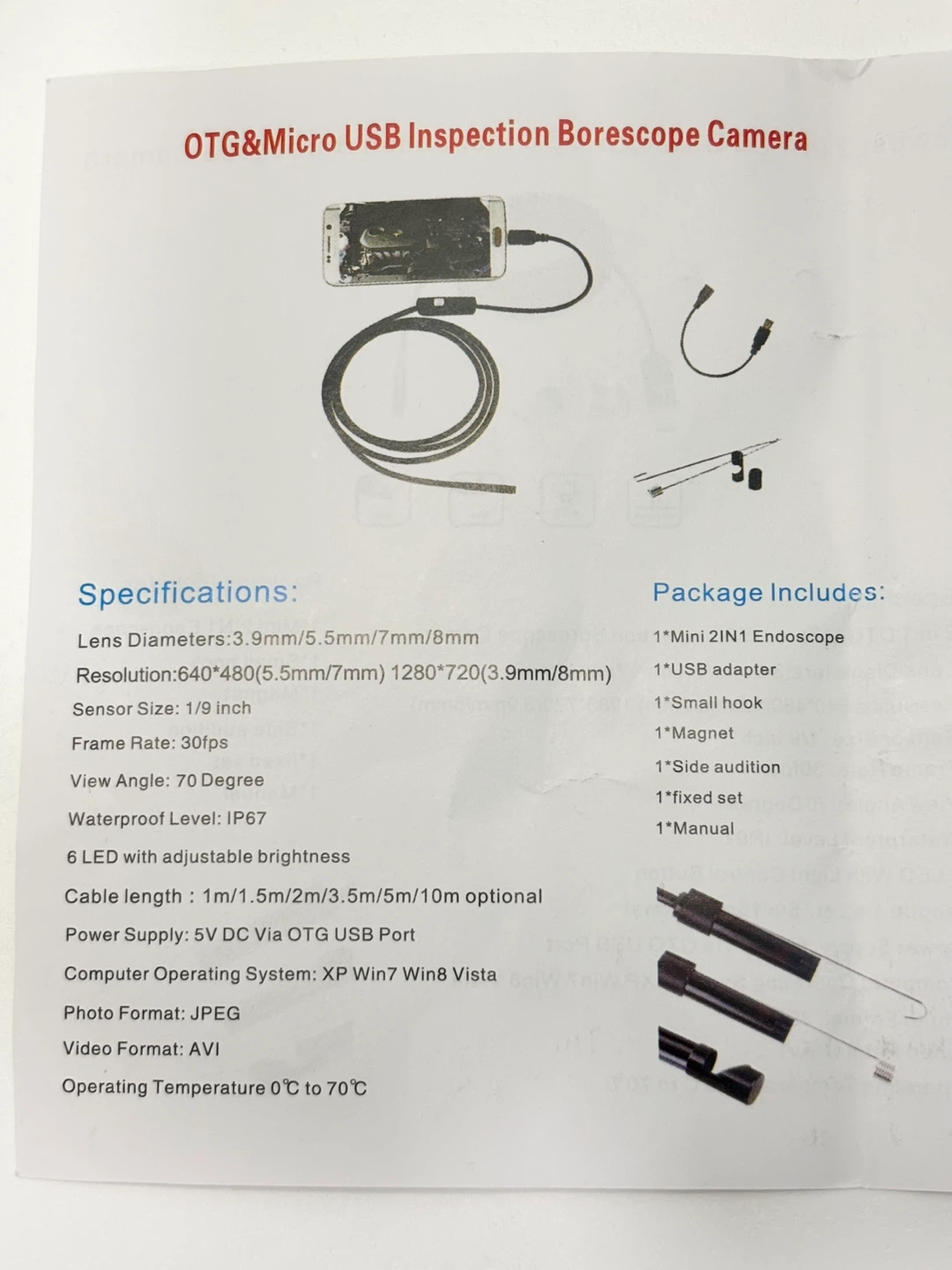 Inspection Borescope Camera water proof - photo 3