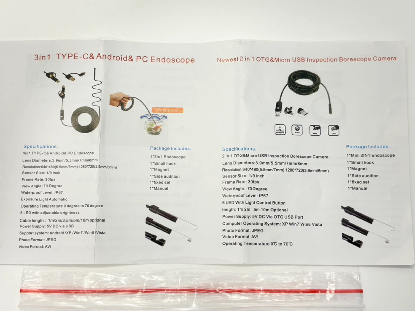 Inspection Borescope Camera water proof - photo 2