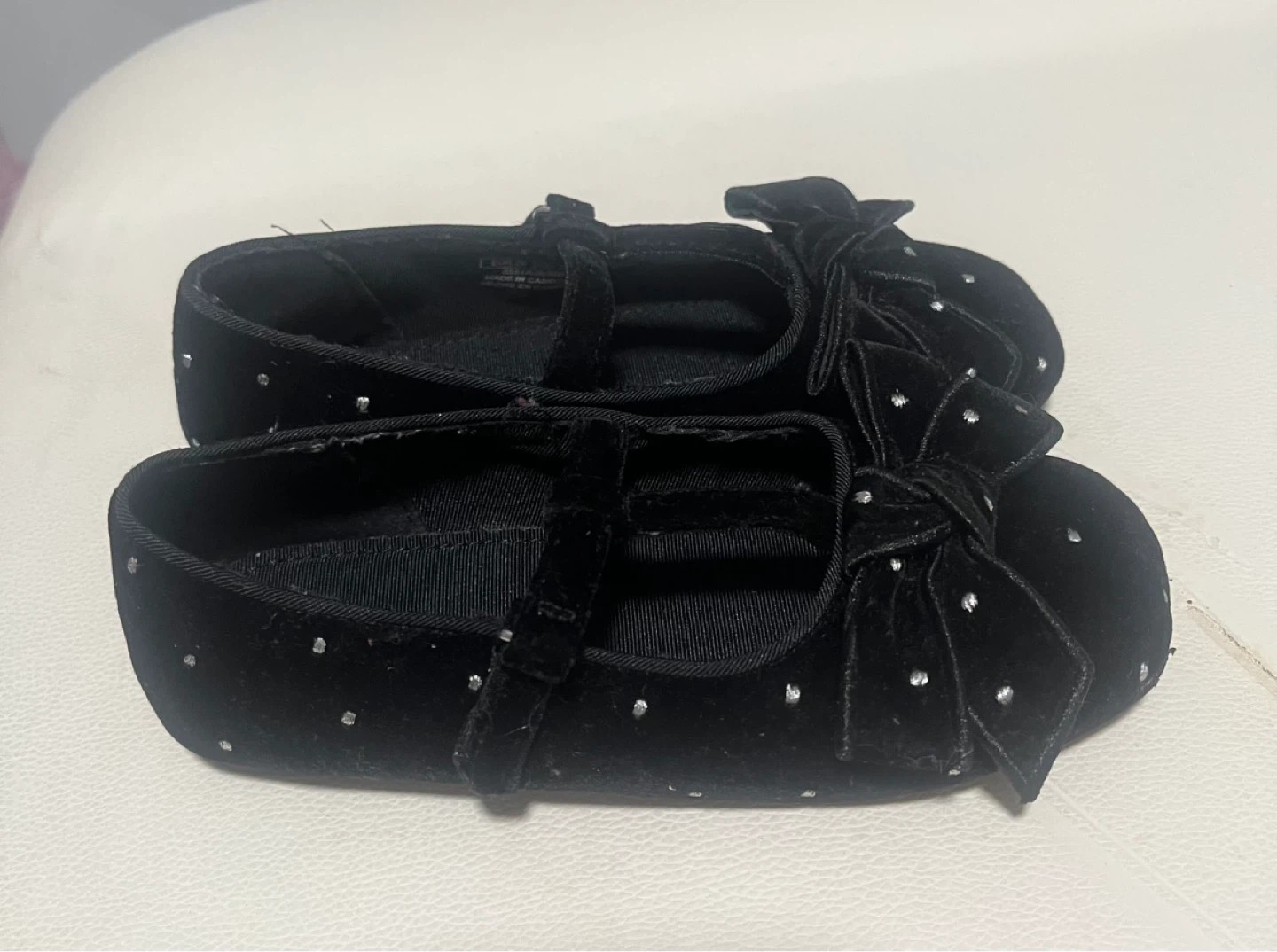 Zara Black Velvet Bow Mary Jane Shoes - Size 28 - photo 2