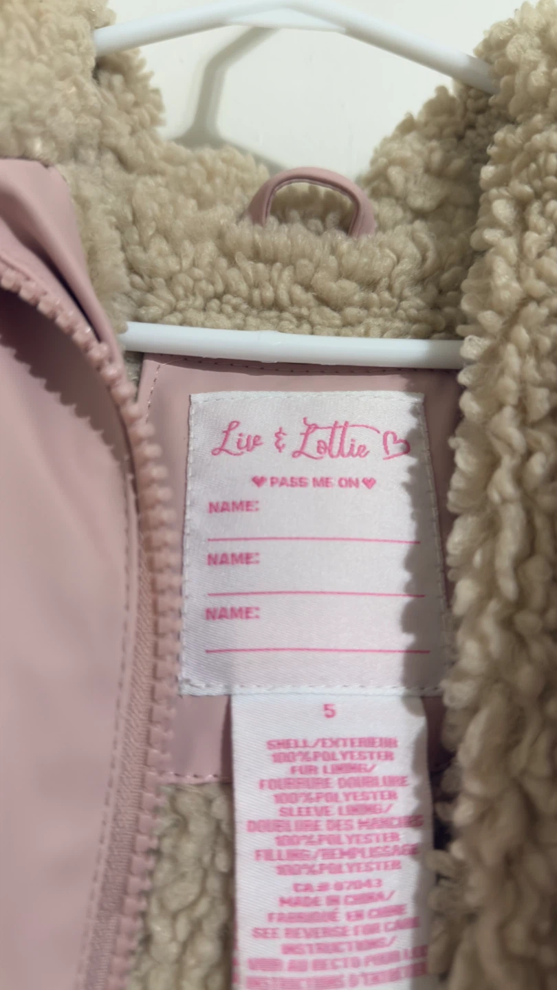 Live & Lottie Pink Sherpa Lined Raincoat Size 5 - photo 4