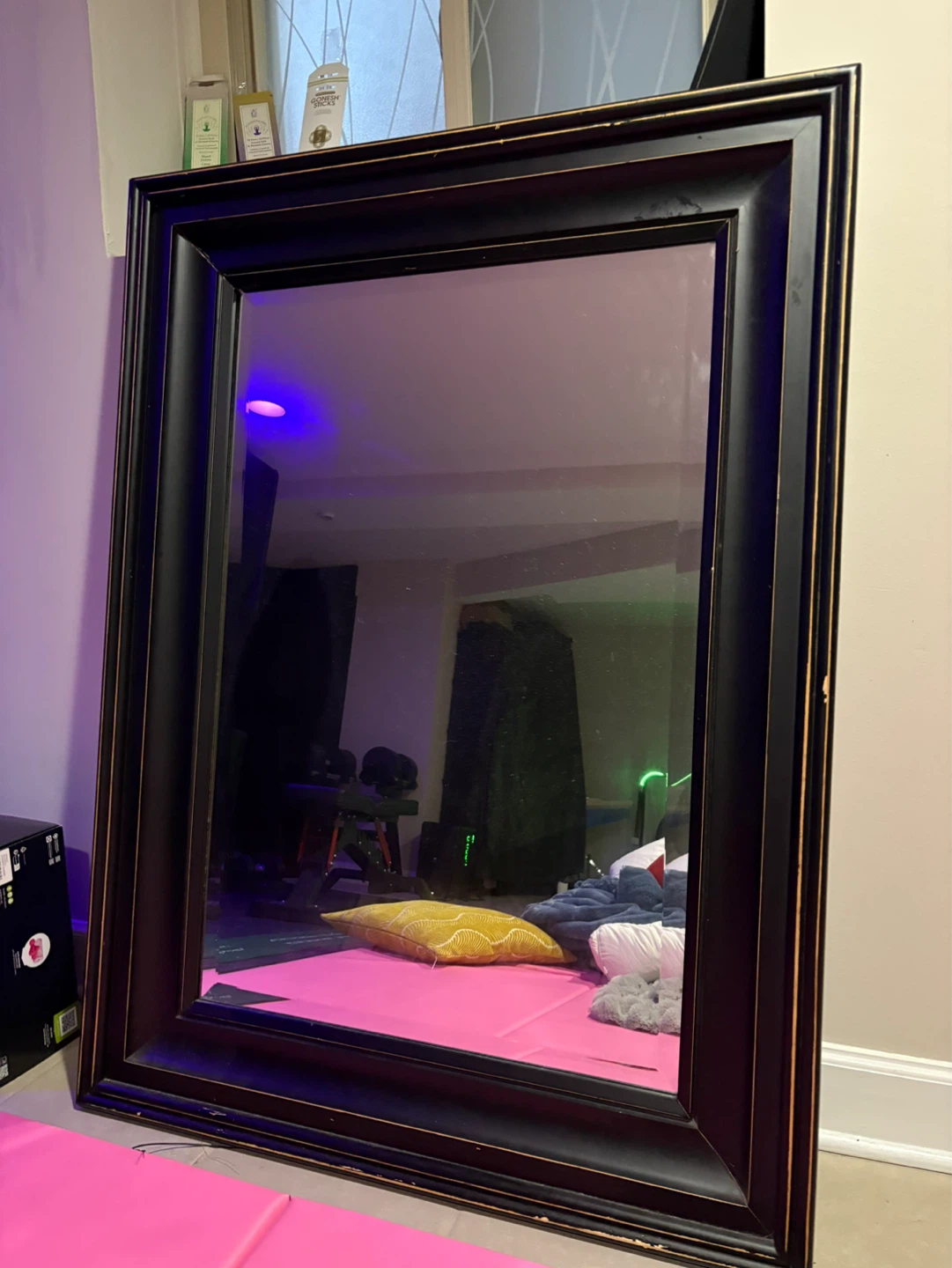 Large Black Ornate Mirror
