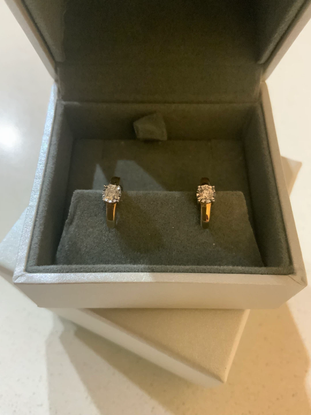 Ann Louise Diamond Hoop Earrings in 10K Yellow Gold