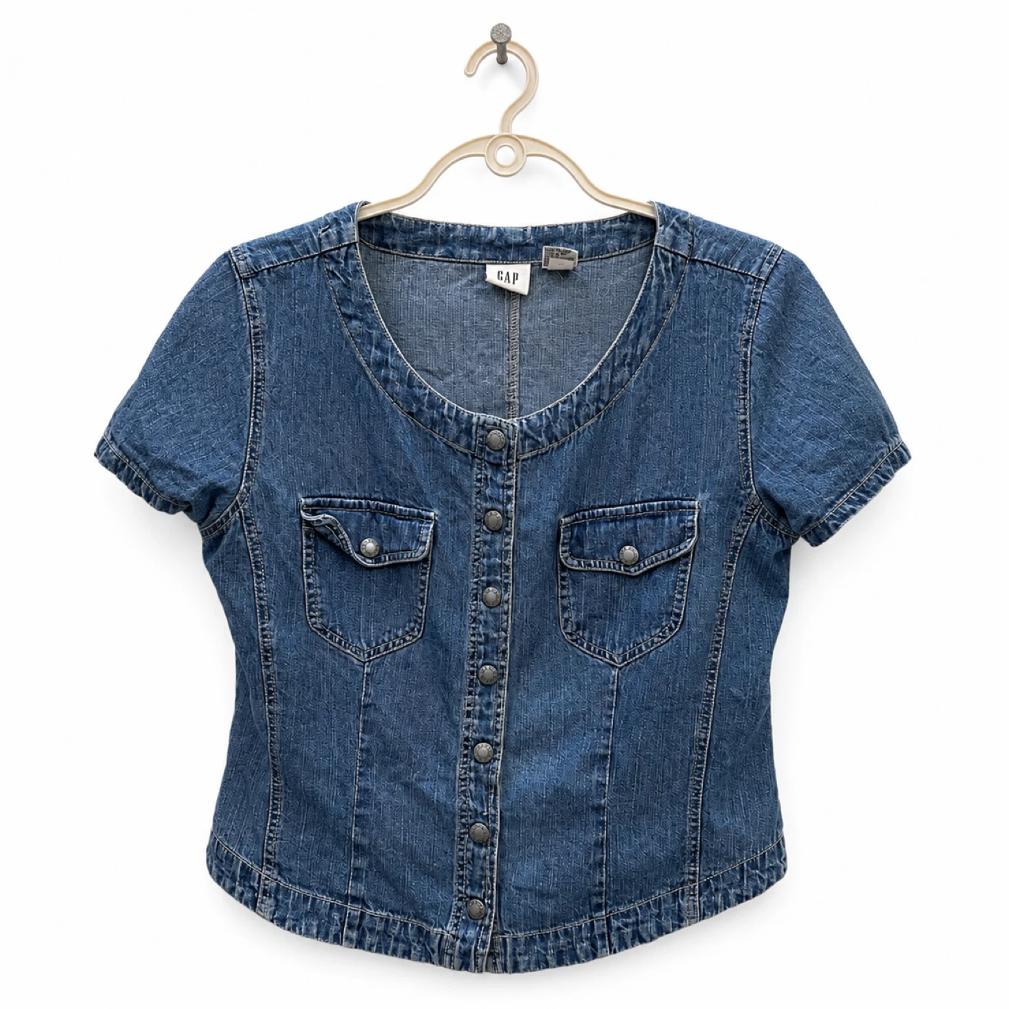 Vintage 90s Gap Button Up Denim Blouse