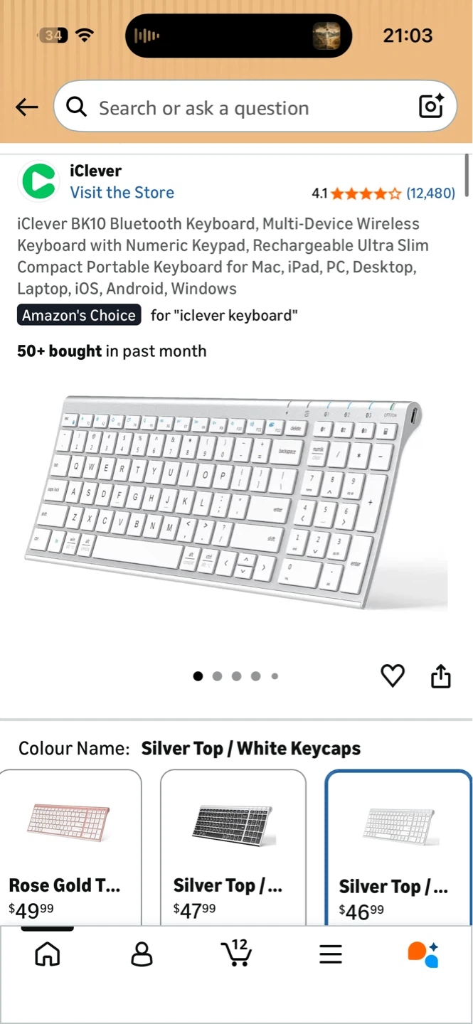 iClever BK10 Bluetooth Keyboard - Silver