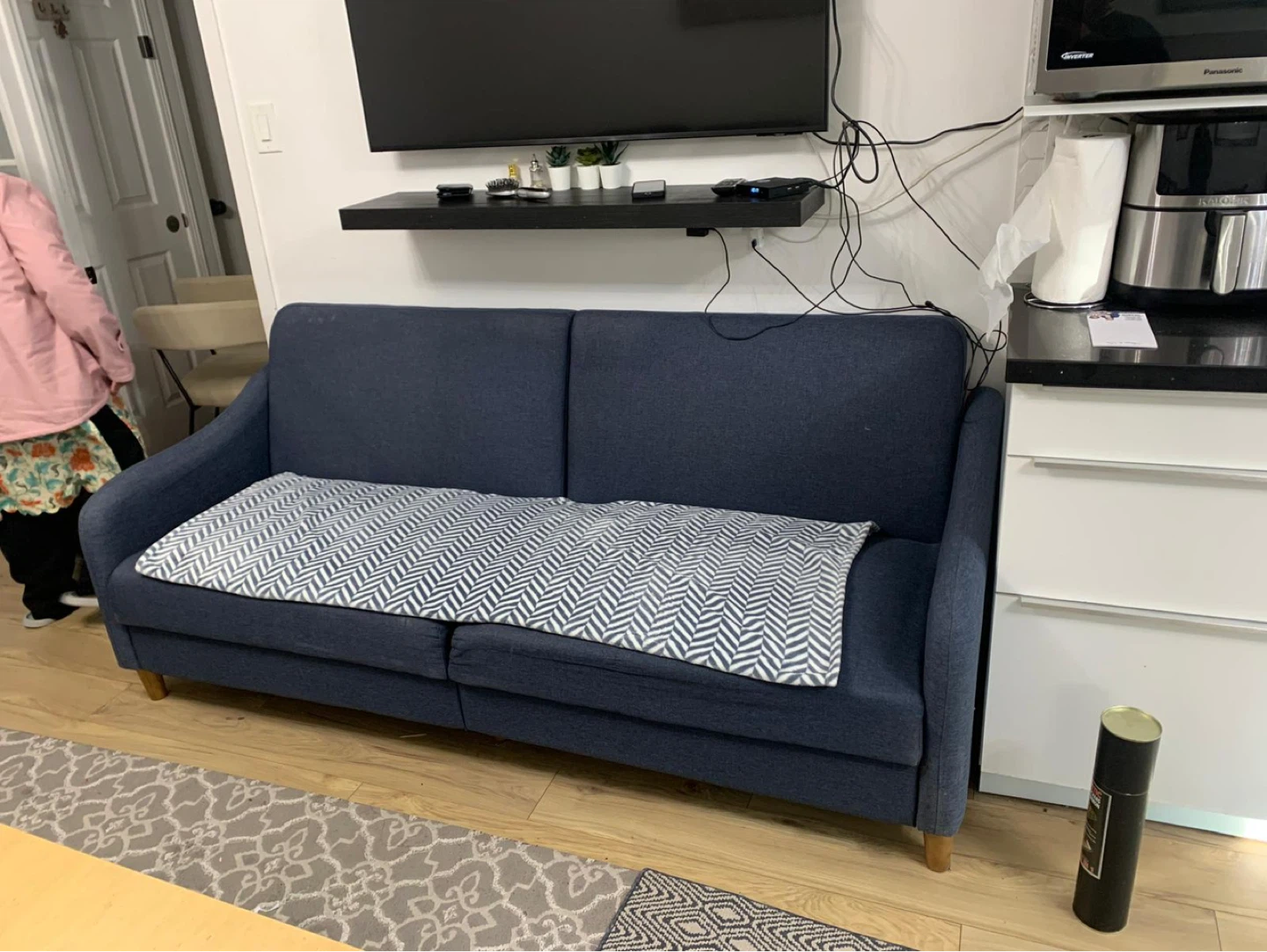 Navy Blue Loveseat Sofa