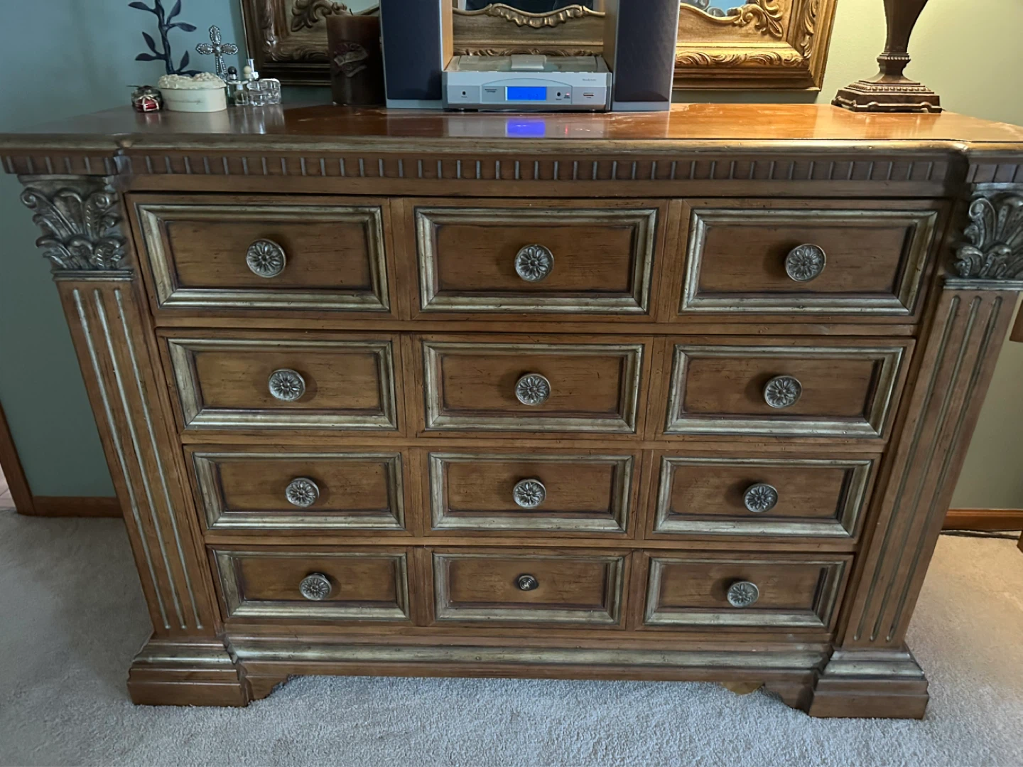 Ornate Wooden Dresser with 11 Drawers - photo 2