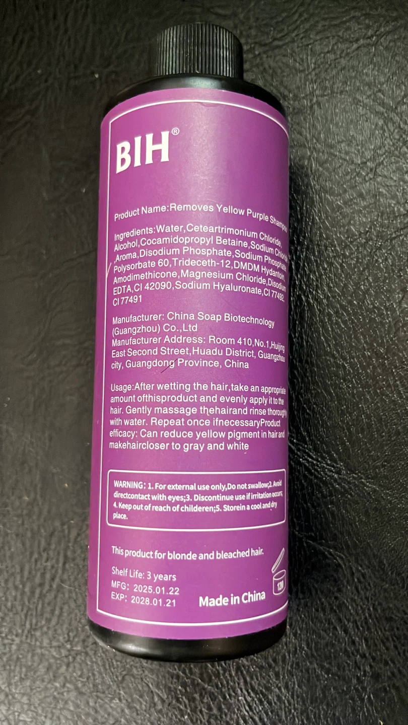 BIH Purple Shampoo for Blonde and Bleached Hair - 280ml - photo 2