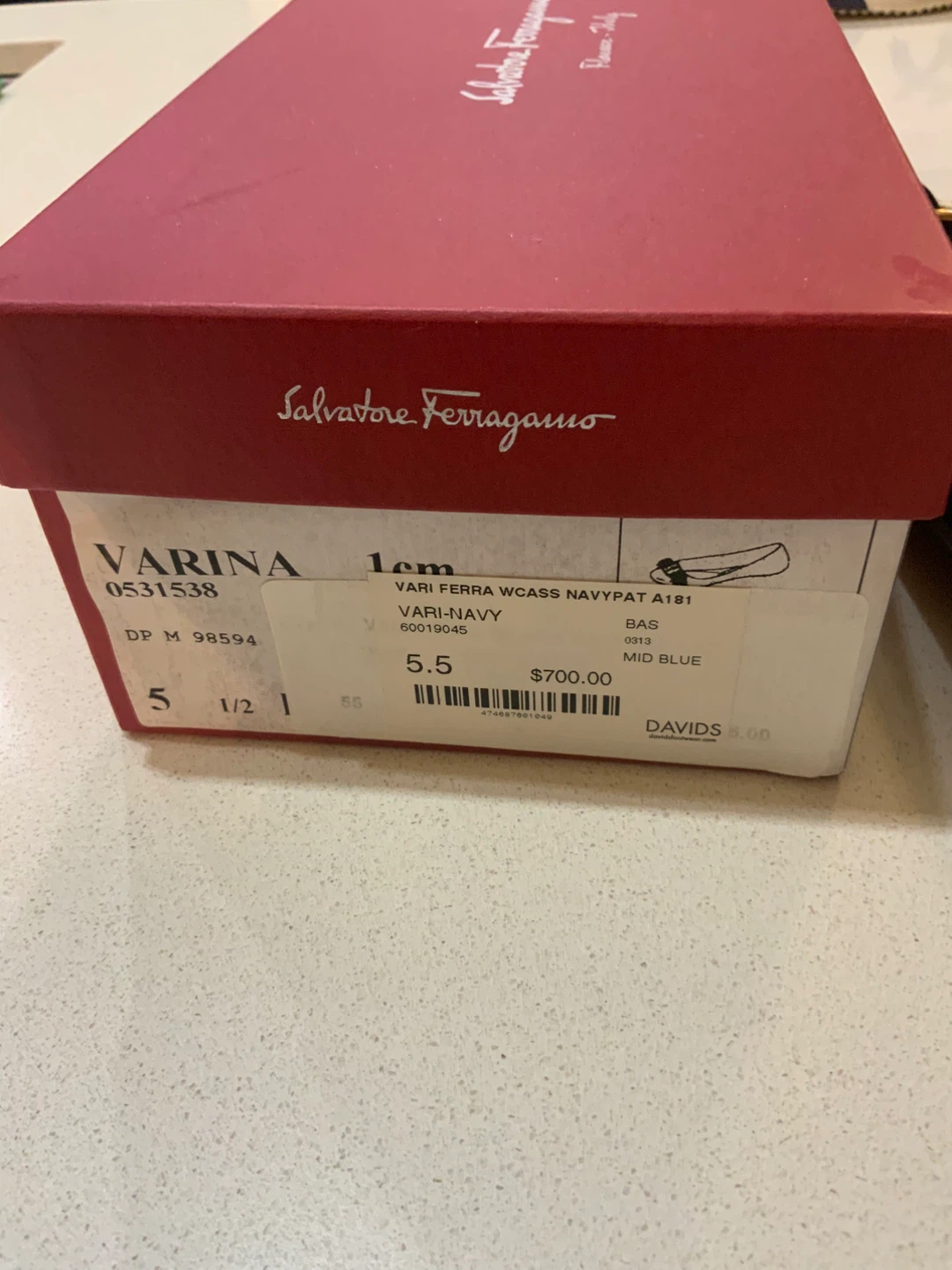 Salvatore Ferragamo Varina Navy Ballet Flats Size 5.5 - photo 3