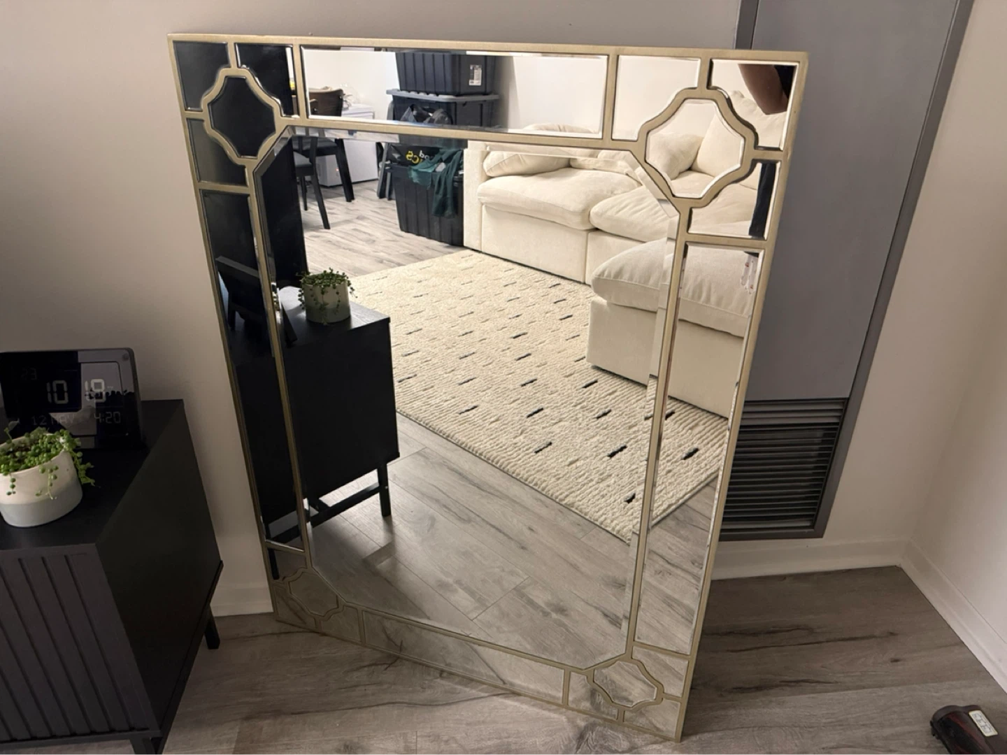 Large Decorative Mirror with Gold Frame