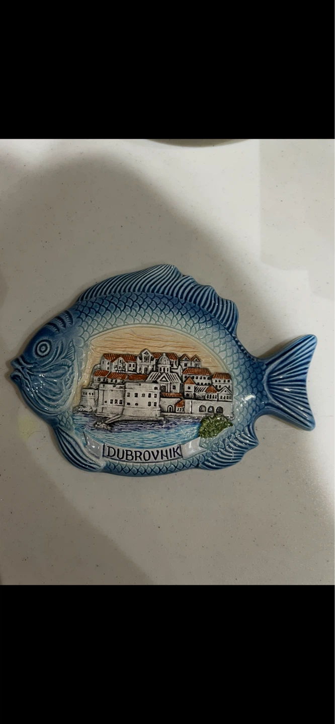 Dubrovnik Fish Shaped Ceramic Wall Plaque