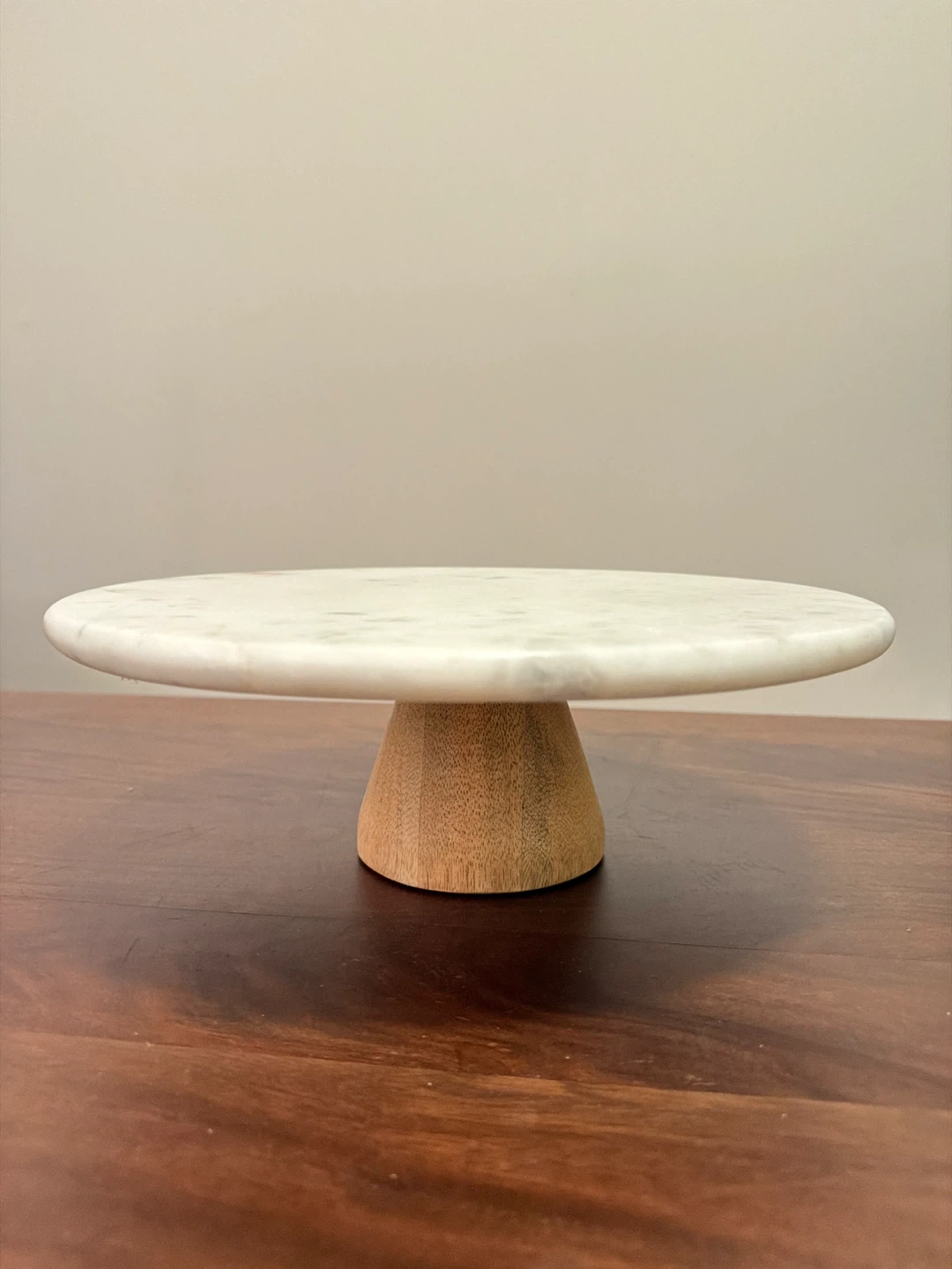 12” Marble & Wood Cake Stand