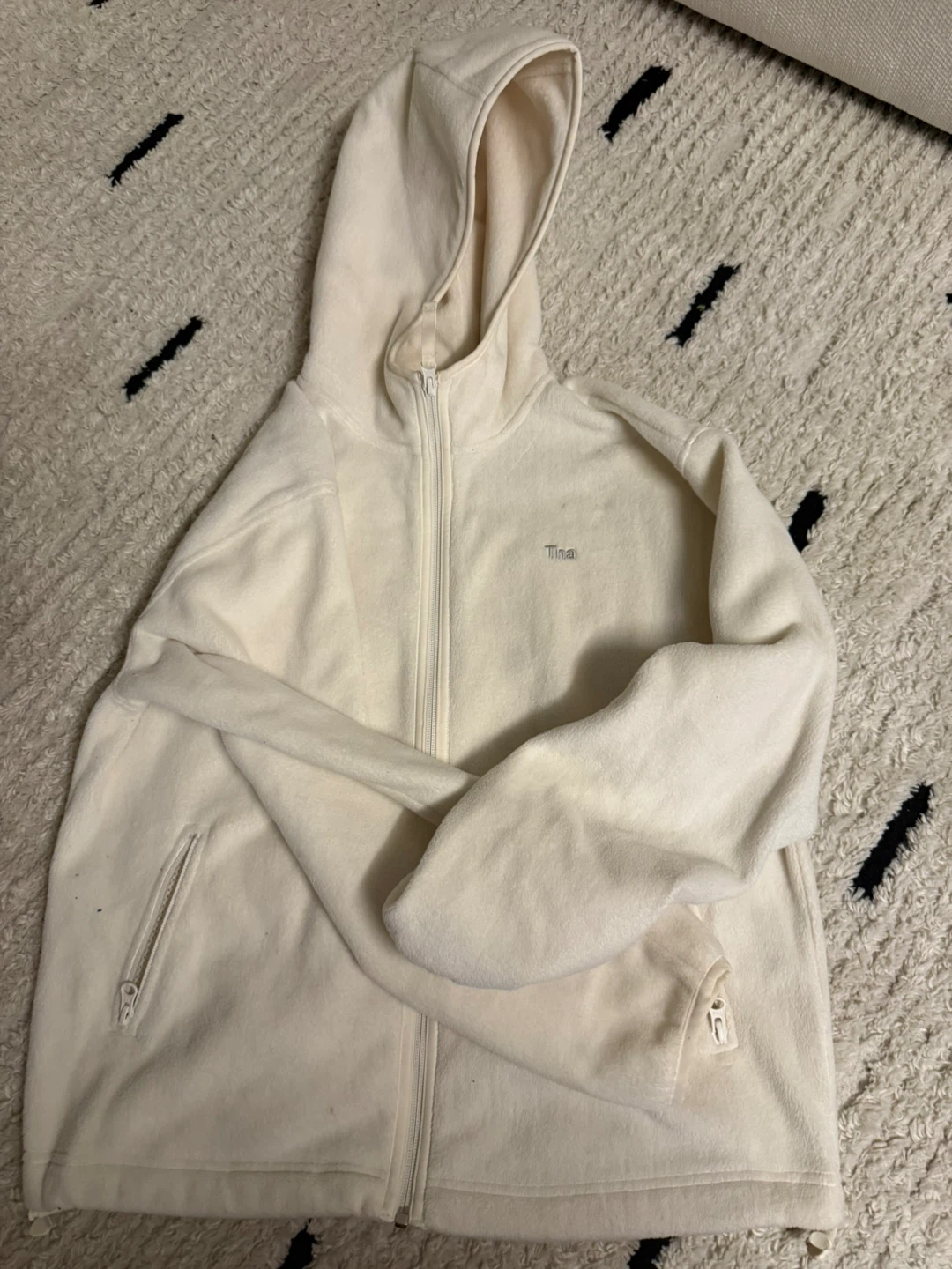 Tna Cream Fleece Zip-Up Hoodie